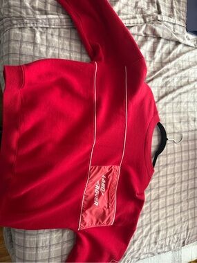 PacSun Red Crewneck Sweater with Contrast Piping